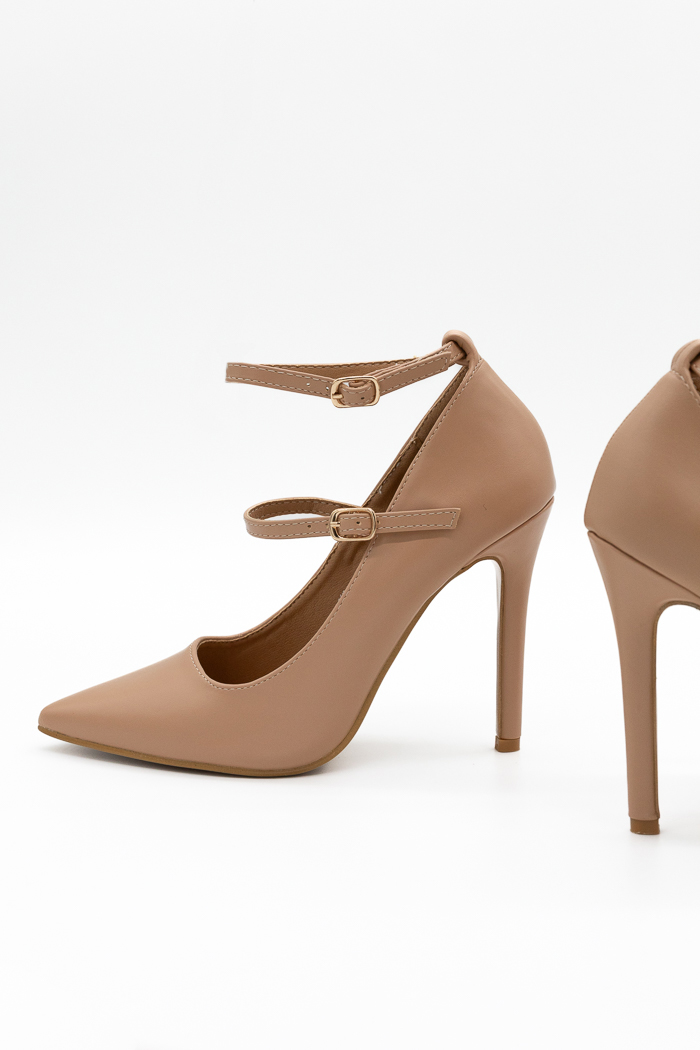 Γόβες με διπλή μπαρέτα και λεπτό τακούνι-Μαύρο Γόβες με διπλή μπαρέτα και λεπτό τακούνι-Μαύρο