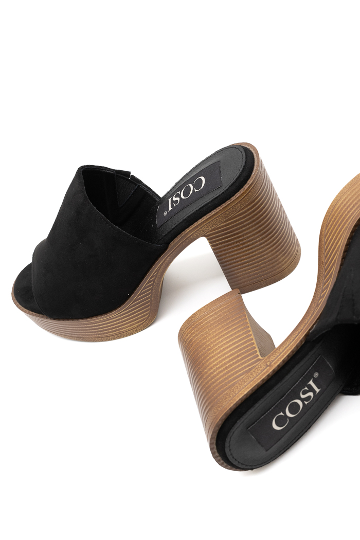 Σουέτ mules με τετράγωνο τακούνι και φιάπα M736-Μαύρο Σουέτ mules με τετράγωνο τακούνι και φιάπα M736-Μαύρο