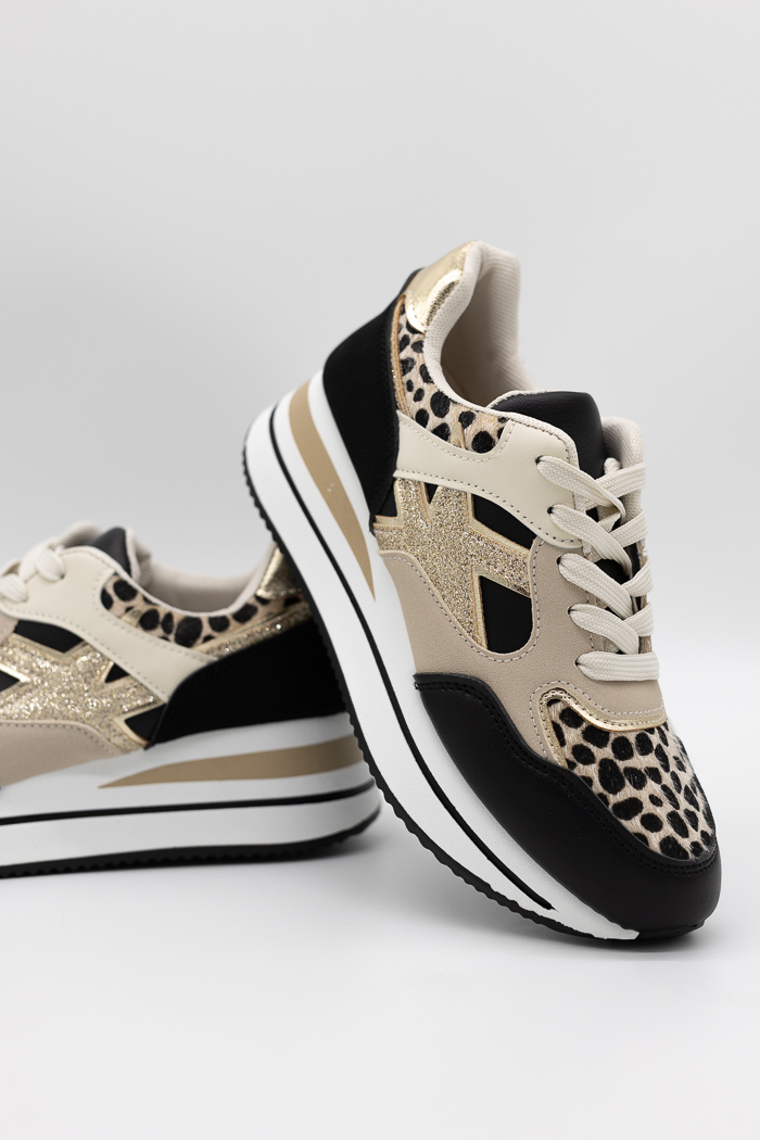 Sneakers δίπατα δετά RA2155-Μαύρο Sneakers δίπατα δετά RA2155-Μαύρο